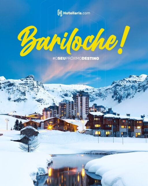 Neve, chocolate quente e paisagens de tirar o fôlego! ❄️🏔️ Que tal viver essa experiência em Bariloche? Reserve sua viagem agora e embarque nesse sonho gelado! ✈️ #letitgo #frozen #bariloche #viajecomhotellaris